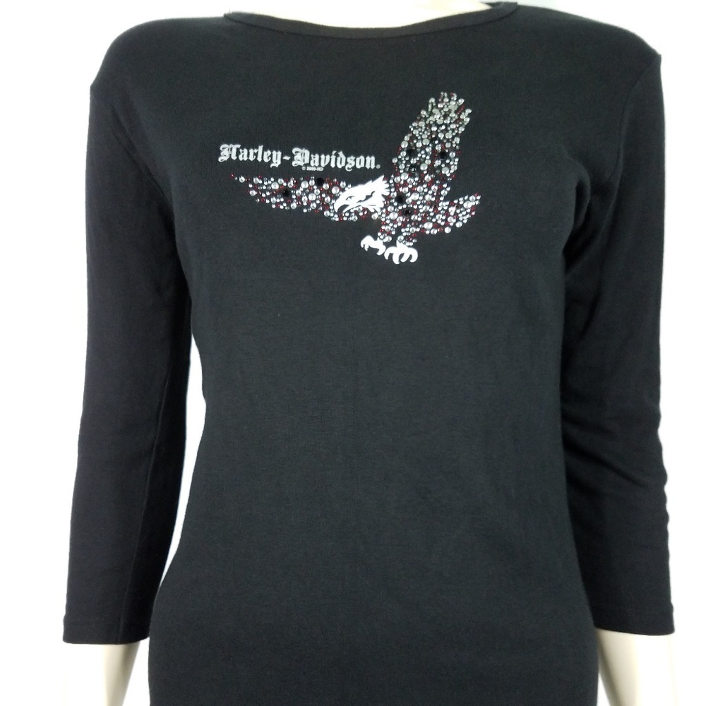 Harley-Davidson Black Long Sleeve Tee with Eagle Design